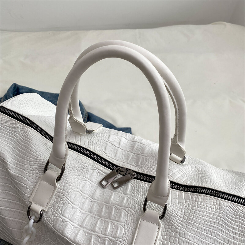 YILIANCrocodile print 2022 new duffel bag leisure fitness bag business trip fashion duffel bag women's large capacity travel bag