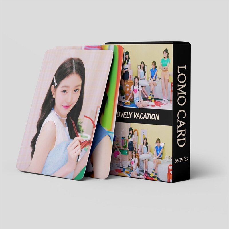 K-Pop IVE FÉRAS LOVELY Cartões Fotográficos Álbum, HD Impresso Photocard, Self Made Cartão LOMO para Fãs Coleção, 55pcs por conjunto