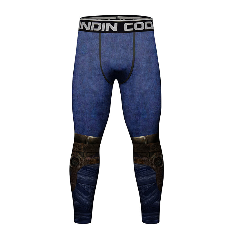 Колготки Cody Lundin, мужские Компрессионные Леггинсы для бега и фитнеса, быстросохнущие эластичные спортивные мужские спортивные штаны с принт...