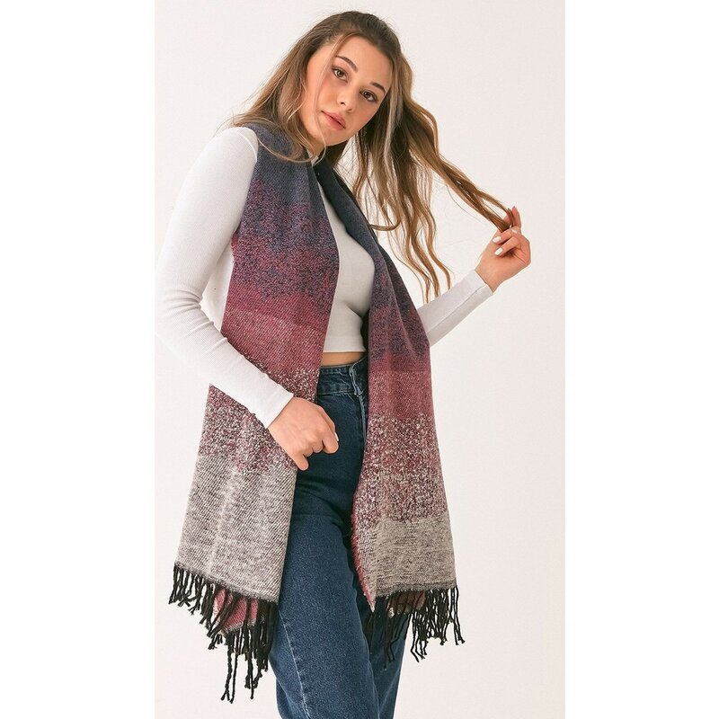 Модный шарф, зимние длинные аксессуары для одежды, Женский Осенний модный длинный шарф, модный качественный шарф из акриловой вискозы Kombin