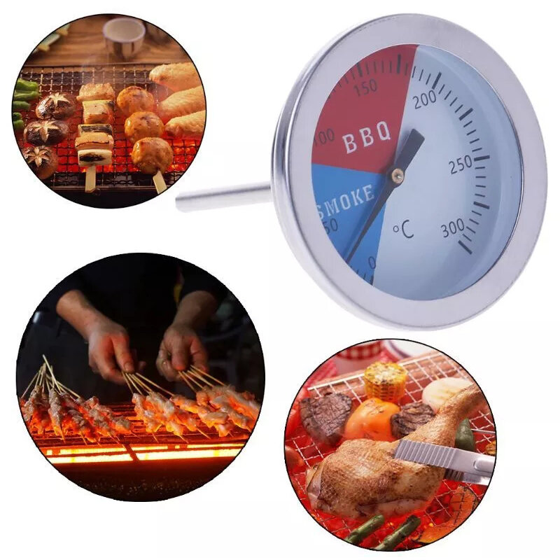 Free Shipping 0-300 Celsius Stainless Steel Barbecue BBQ Grill Thermometer Temperature Gauge Oven Thermometer for Kitchen