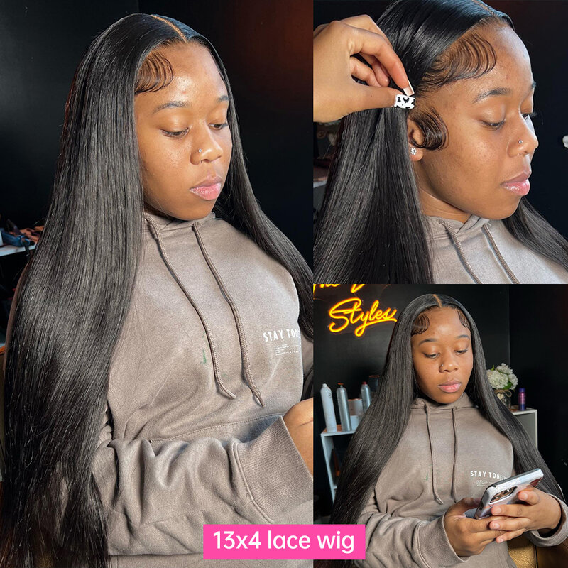 30 Inch Straight Lace Front Wigs 100% Human Hair Brazilian 13x4 13x6 360 Hd Transparent Lace Frontal Wigs For Women Pre Plucked