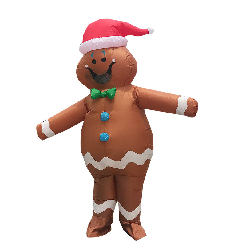 Dorosły Gingerbread Man nadmuchiwane kostiumy Anime kostium na Halloween dla kobiet Christamas przebranie na karnawał