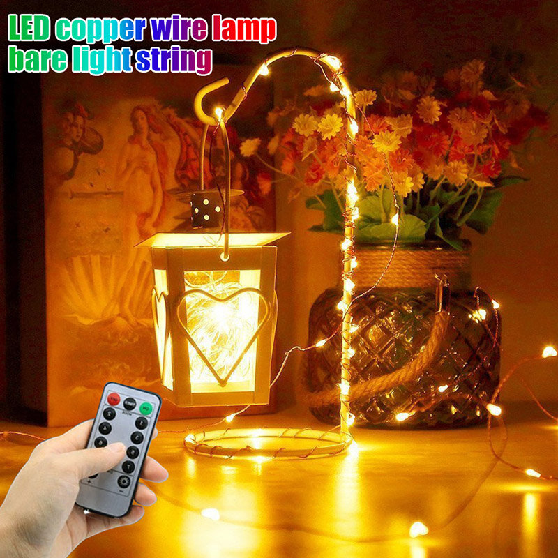 Guirlande lumineuse étanche à lumière LED 10/20/30M, USB, fil en cuivre et en argent, féerique, pour noël, mariage, fête, décoration