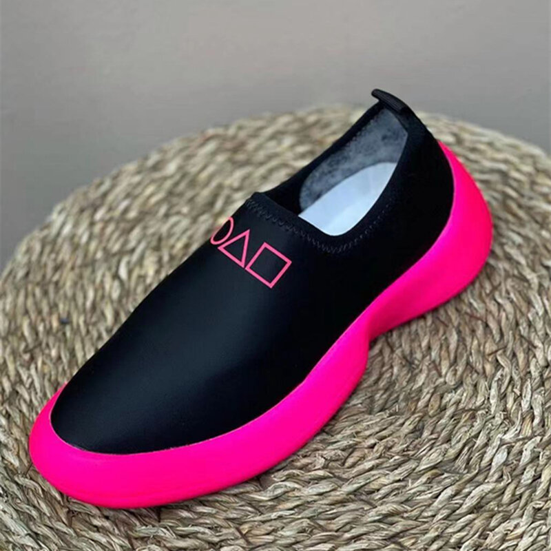 Zapatillas de deporte de plataforma para mujer, zapatos informales de personaje naranja de talla grande, zapatillas sin cordones, 43, verano, 2022