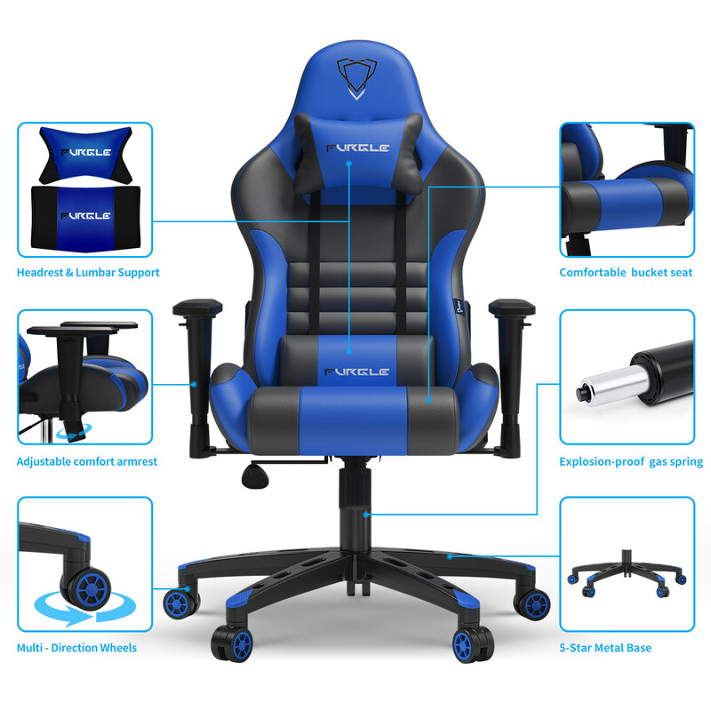 Furgle Carry Series krzesła do gier regulowane krzesło biurowe ergonomiczny fotel komputerowy fotel gamingowy LOL krzesło do pracy na komputerze krzesła do kawiarni