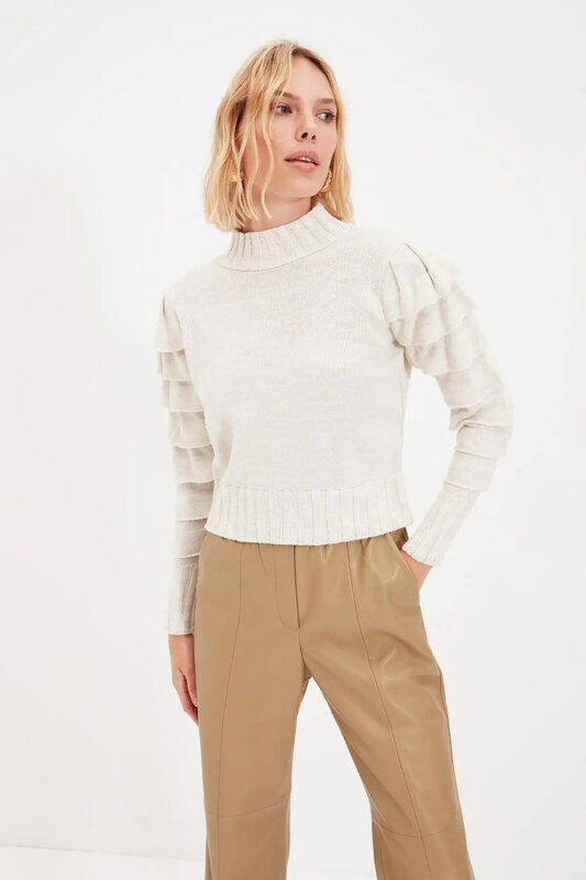 Trendyol Ruffle Detail Knitwear Sweater TWOAW22KZ0236
