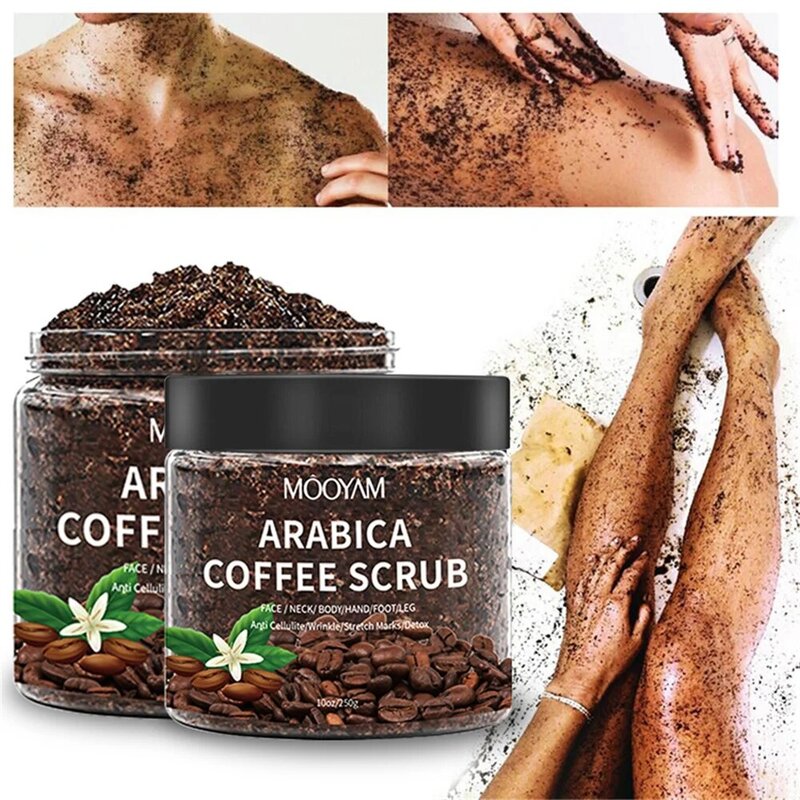 250g café esfrega o rosto cuidados do corpo para as mulheres esfoliante clareamento hidratante anti celulite tratamento acne corpo esfrega café