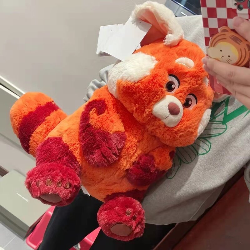 Große 40cm Cartoon Spänen Reds Panda Plüsch Puppe Mei Drehen Panda Kawaii Nette Anime Gefüllte Puppe Geburtstag Geschenk Für kinder Neue