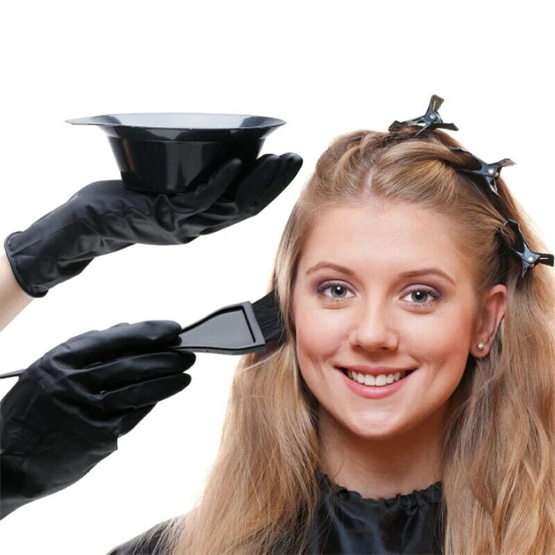 22 pçs ferramentas de tintura de cabelo barbershop casa acessórios de cabeleireiro escova de cabelo boné de cetim tonificação tigela cabeleireiro coloração ferramentas de cabelo