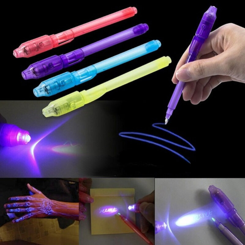 Lichtgevende Licht Onzichtbare Inkt Pen Markeerstift Tekening Geheime Leren Magic Pen Voor Kids Party Gunsten Ideeën Geschenken Nieuwigheid Speelgoed