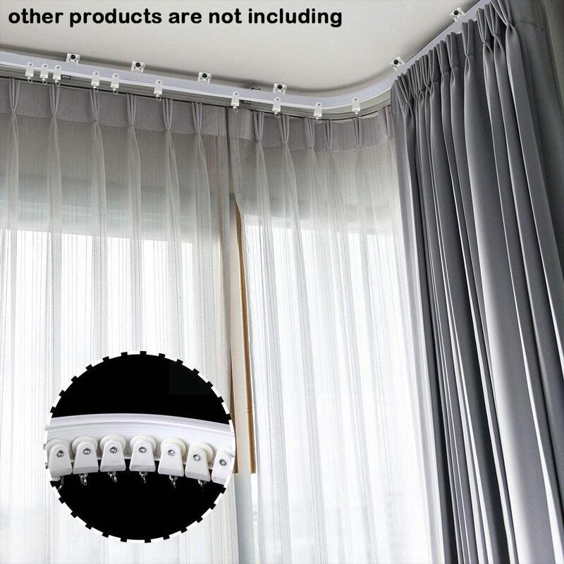 Flexible Curtain Track Pvc+soft Steel Cuttable Curved Curta Track Curtains, To Used Room Window Slide Curtain Divider Rail P8n5