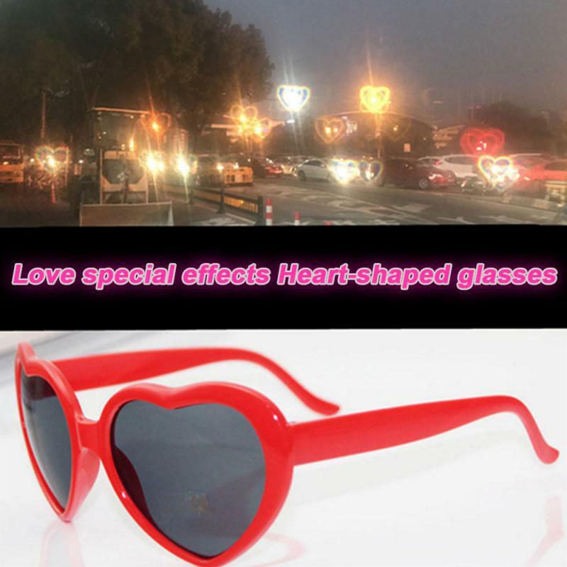 Солнцезащитные очки в форме сердца, любят спецэффекты, чтобы видеть светильник меняется в форме сердца, d очки ночью, солнцезащитные очки