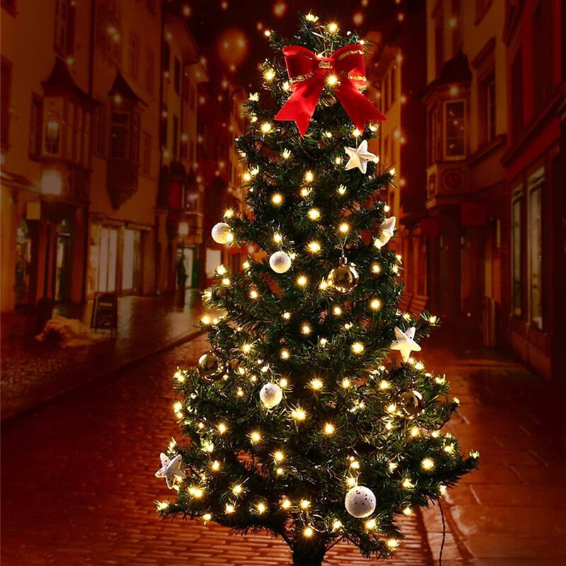 Уличная Рождественская гирлянда, светодиодная гирлянсветильник s 100 м 10 м 5 м, Декоративная гирлянда, сказосветильник свет, праздничное освещение, светильник рлянда на дерево
