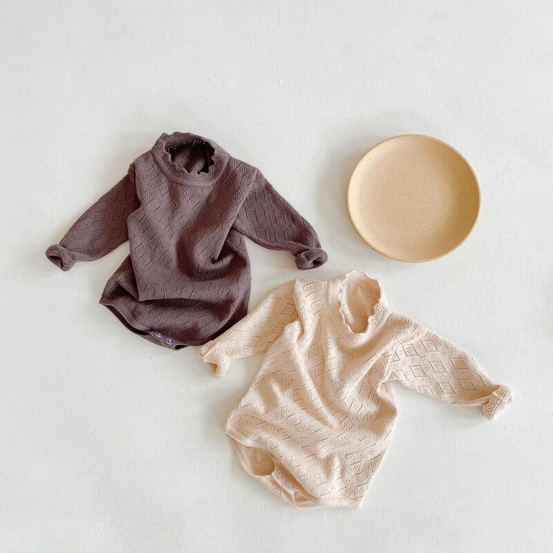 0〜2歳の女の赤ちゃんのための秋の長袖Tシャツ,女の赤ちゃんの服,新生児のためのカジュアルなボディスーツ