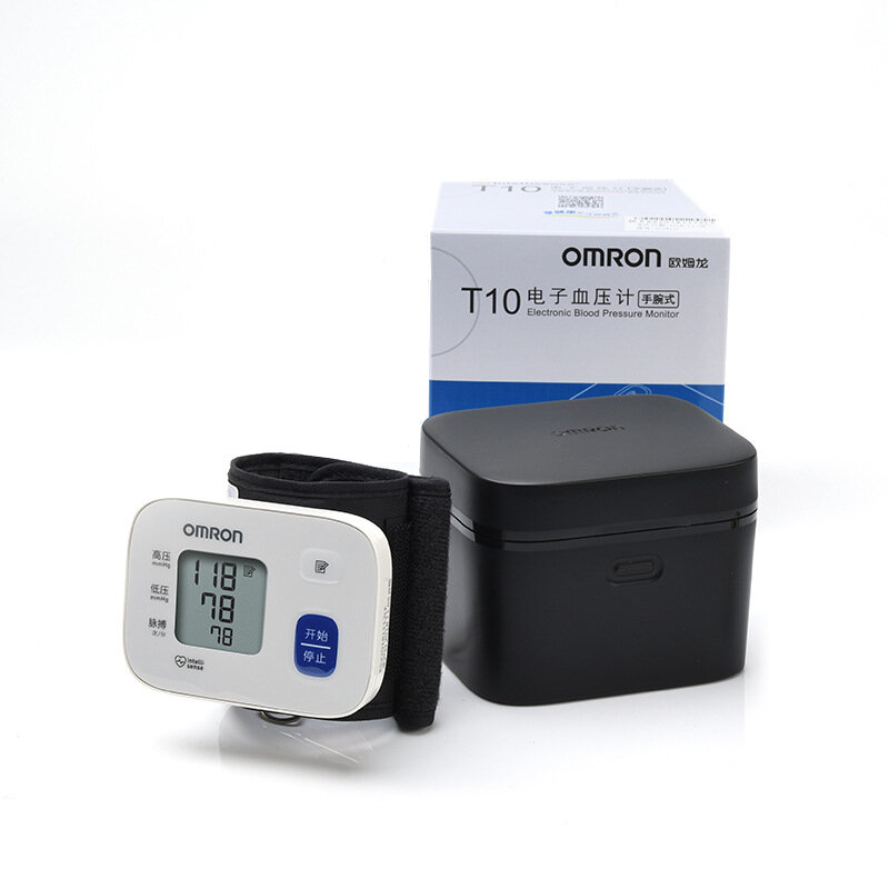 Strumento portatile per il monitoraggio della pressione sanguigna da polso Omron T10 Digital muslimerileva il misuratore di impulsi dell'aritmia della frequenza cardiaca