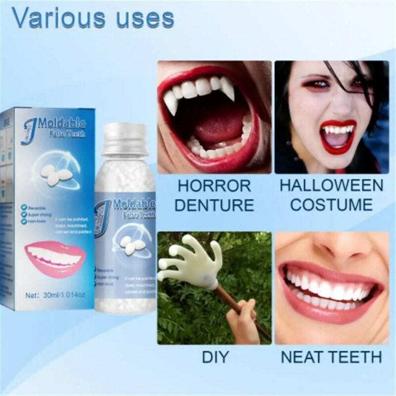 Gránulos de reparación dental temporal, 10/20/30ML, pegamento sólido FalseTeeth, adhesivo para dentadura, herramientas de belleza para blanqueamiento dental