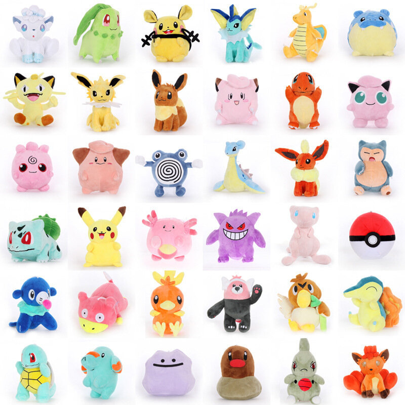 39 Styles TAKARA TOMY Pokemon Pikachu Dragonite Snorlax Lapras Gengar Umbreon Plush Toys Soft Stuffed Toy for Children Kids Gift