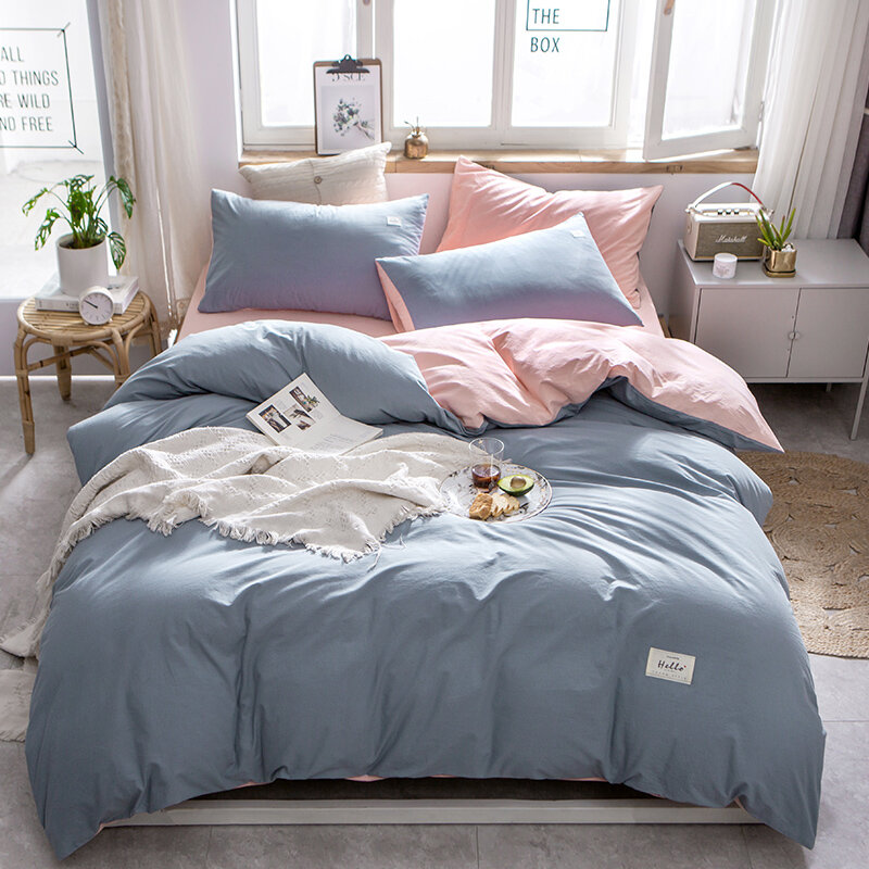 17 farben 100% Baumwolle Bettbezug Einfarbig Reine Baumwolle Quilt Abdeckung Sowohl Seiten Design Universal Bettwäsche Set Bettwäsche Sauber