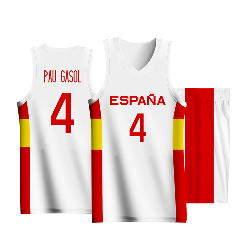 Kids Basketball Uniforms For Boys Full Sublimation Spain Letter Prints Customizable Team Name Logo Training Quick Dry Tracksuits
