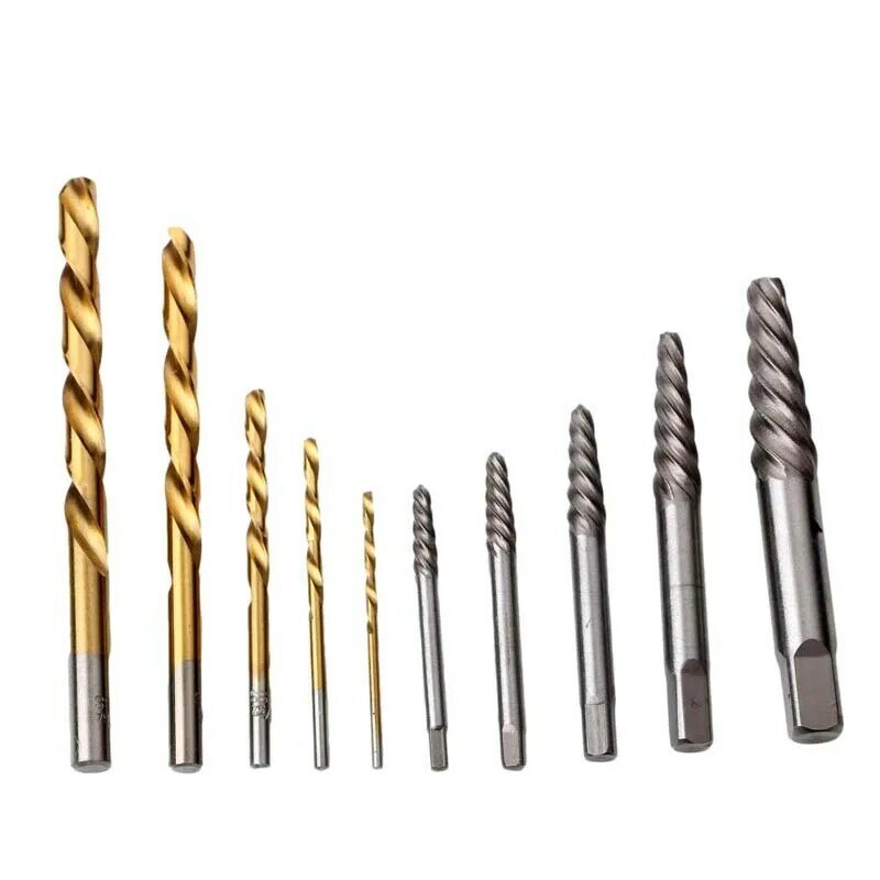 1set Convenient Cobalt Left Hand Drill Bit Broken Bolt Damaged Screw Extractor Set with Metal Case To Collect The Tools Repair