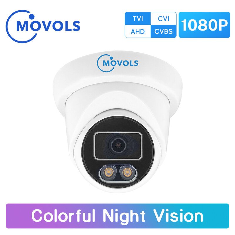 Movols-cámara de vigilancia de visión nocturna, videocámara colorida AHD/TVI/CVI/analógica 4 en 1 CCTV impermeable Sony Sensor Doom, 1080P