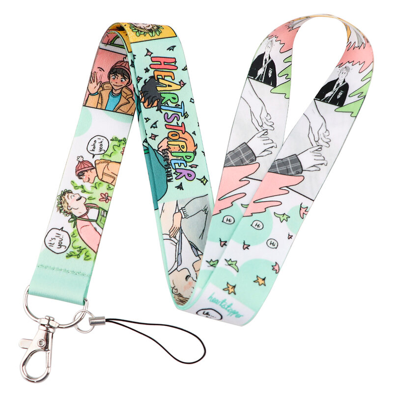 Heartstopper Cute Character Lanyards For Key Neck Strap Lanyards ID Badge Holder Keychain Key Holder Hang Rope Keyrings Gifts