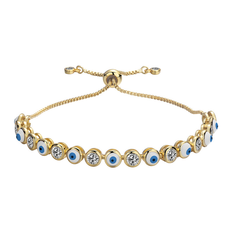 Glück Bösen blick Armband Neue Trendy Fashion Party Schmuck Geschenk für Frauen Männer Gold Farbe Kristall Augen Verstellbaren Kette Armbänder