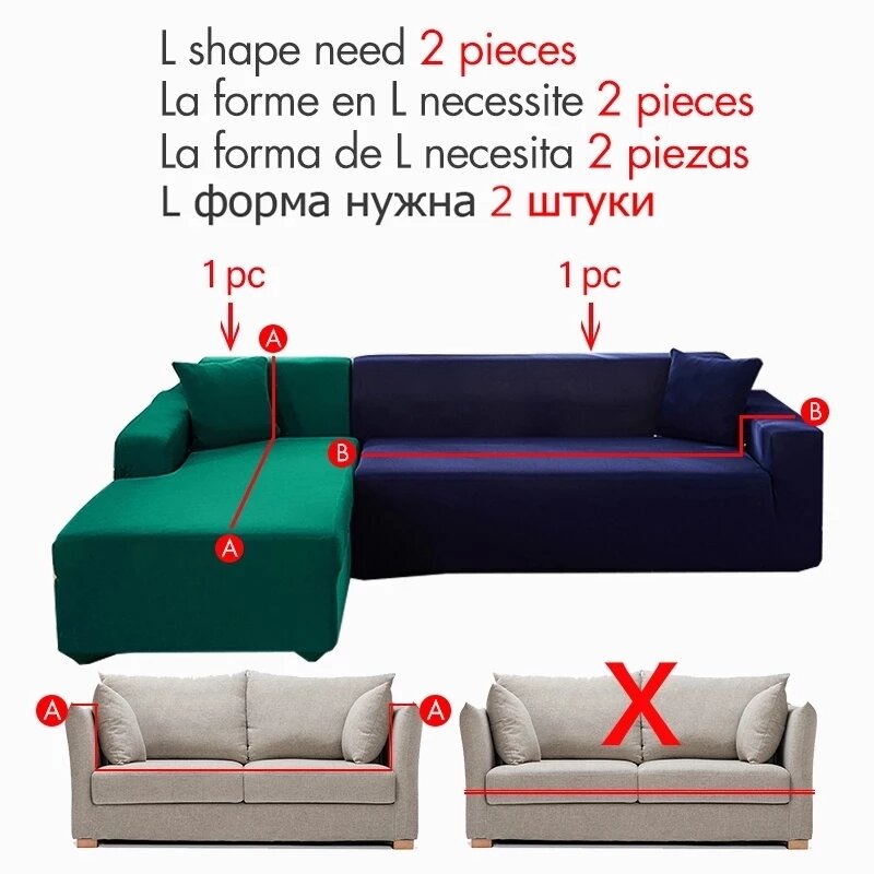 Aksamitny pluszowy pokrowiec na sofę w kształcie litery L, elastyczny, rozciągliwy materiał narzuty na kanapę narożną w salonie, meble, narożnik
