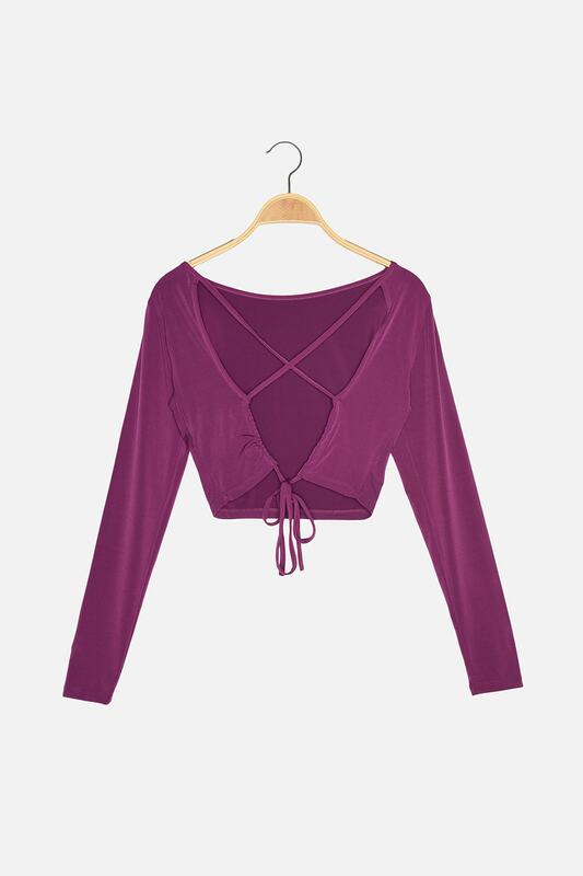 Trendyol Shir-Blusa de punto con detalles recortados, ropa para Parte Superior Femenina, TWOAW22BZ0309