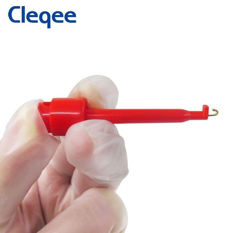 Cleqee p1039 4mm banana plug para testar gancho clipe teste lead kit mini-cabo grabber para multímetro ferramentas de teste eletrônico 2 pces/4 pces