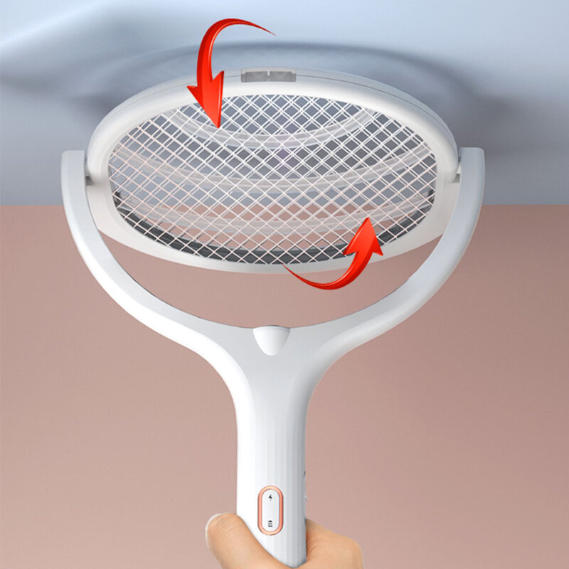 Matamosquitos 5 en 1, lámpara giratoria de 90 grados, 3500V, USB, luz UV, carga USB, trampa para insectos, moscas, Swatte de verano