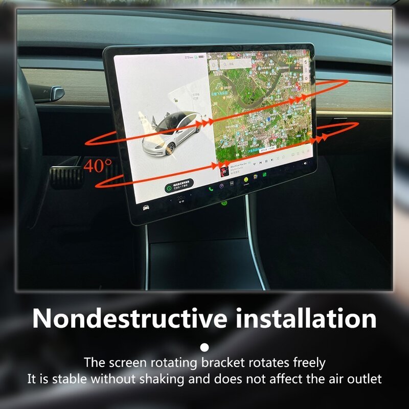 Neue Für Tesla Modell 3/Y GPS Stand Navigation Bildschirm Rotierenden Halter Links Rechts Swivel Mount Halterung Auto Zubehör
