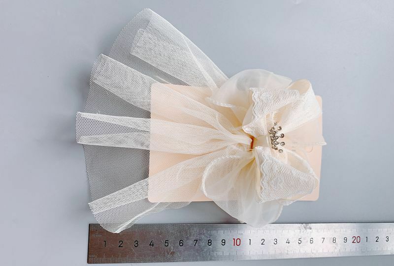 Children's headdress hair accessories lace bow top clip cute wedding flower girl