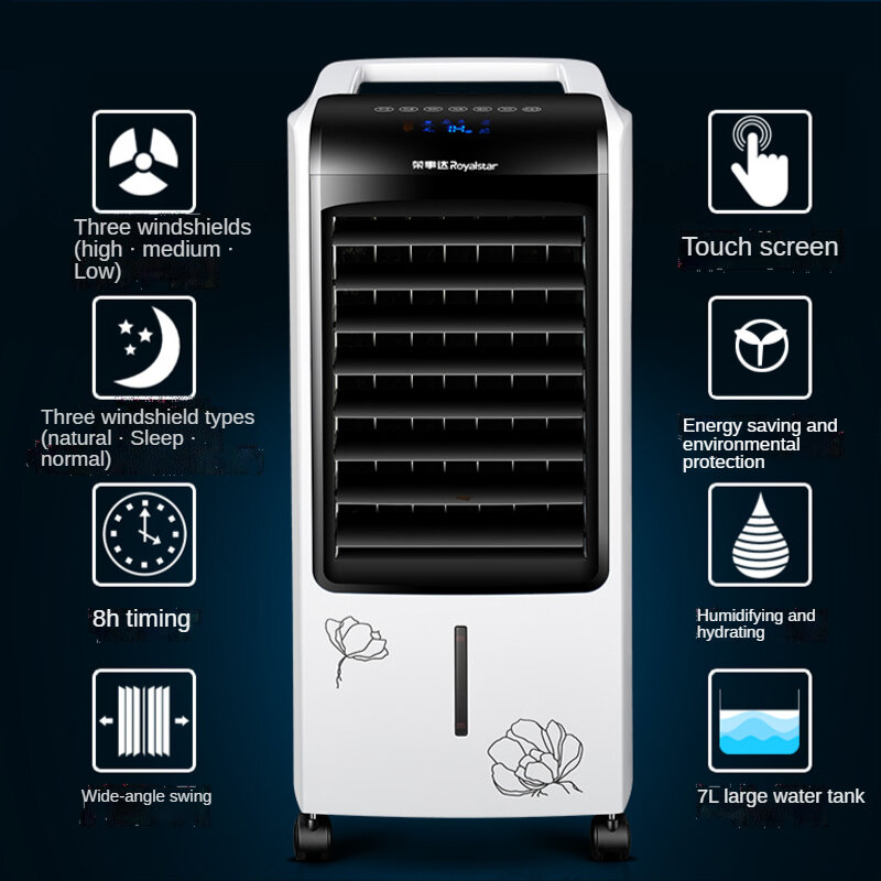 Royalstar ventilador de ar condicionado refrigerador de casa frio e quente duplo-uso silencioso economia de energia pequeno ar condicionado