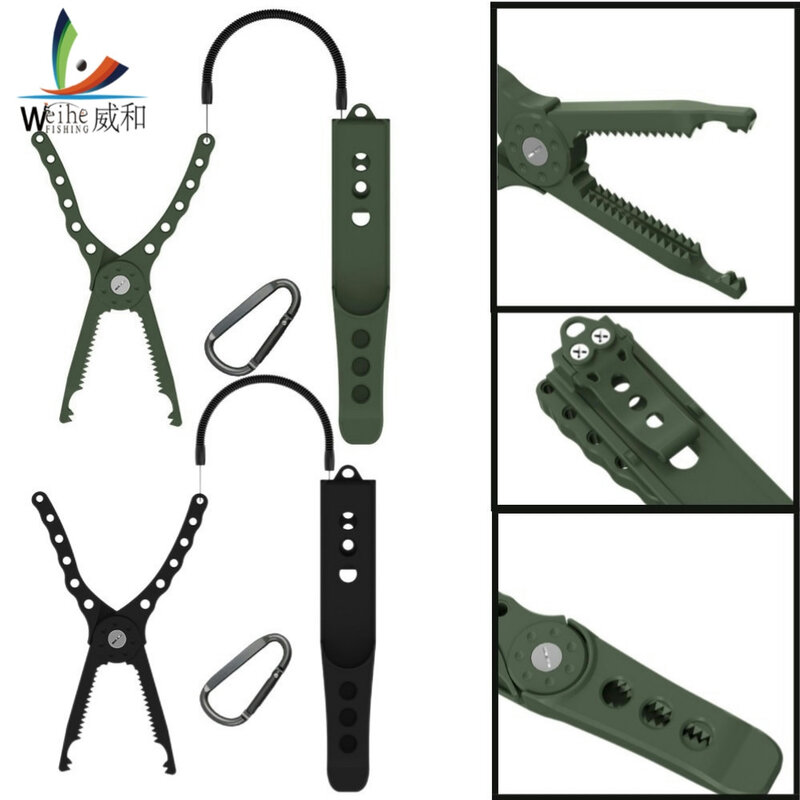 Fishing Tongs Pliers Tongs Gripper Cutter Plier Lip Controller with Carabiner Live Fish Buckle Clamp Clip Tackles Gear Supplies