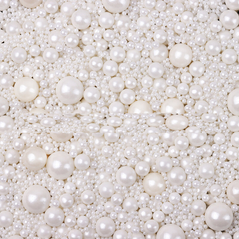 50g White Beads Edible Pearl Sugar Ball Fondant Baking Decorating Chocolate Cake Decoration Candy Diy For Baking Candy Decor