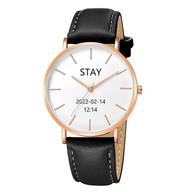 Correa de reloj de cuarzo personalizada para hombre y mujer, reloj de pulsera con nombre, fecha, logotipo, regalo