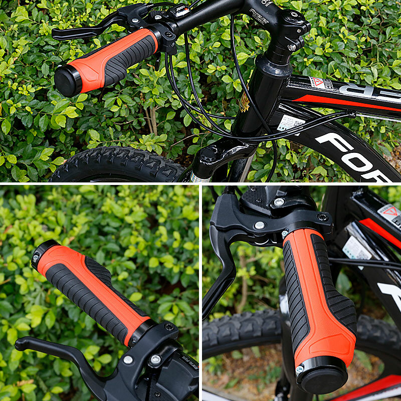 1 Pasang Pegangan Sepeda Pegangan Sepeda Gunung Pegangan MTB TPR Karet Tahan Benturan Antiselip Pegangan Setang Sepeda Aksesori Bagian Sepeda