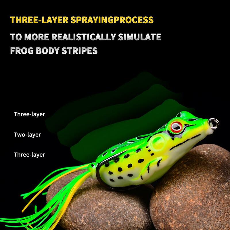Trueno Ray Frog-señuelo de pesca de silicona suave, señuelo realista para natación, señuelos artificiales 3D, Crankbait con ganchos dobles