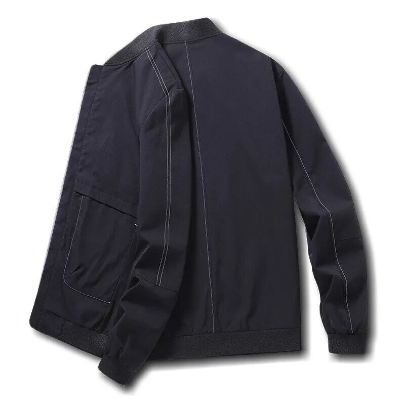 Primavera outono novos jaquetas homens jaqueta bomber na moda casual plus size fino ajuste com zíper casacos roupas masculinas