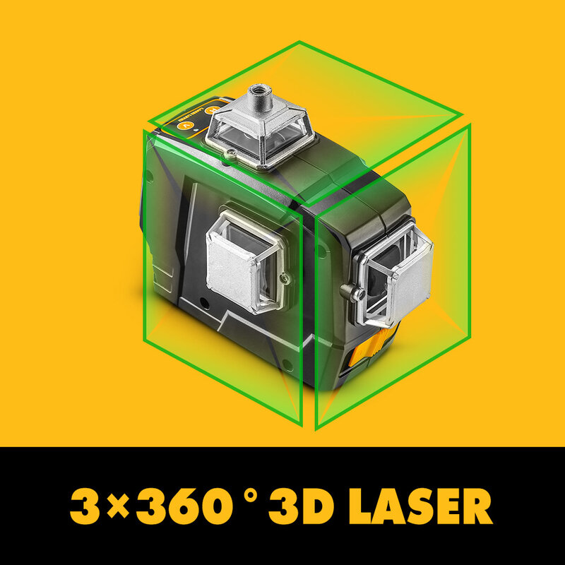 Лазерный уровень DKLL12PB серии 3,7 в 3X360 с зелеными линиями, инструменты для измерения и анализа, строительные инструменты DEKO
