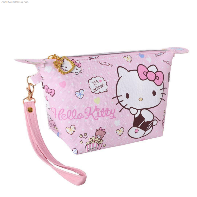 Sanrio Kawaii Hello Kitty Cinnamoroll kosmetyczka skóra Kuromi przenośna pamięć masowa torba ręcznie klucz portfel telefon komórkowy torba Mini ręka