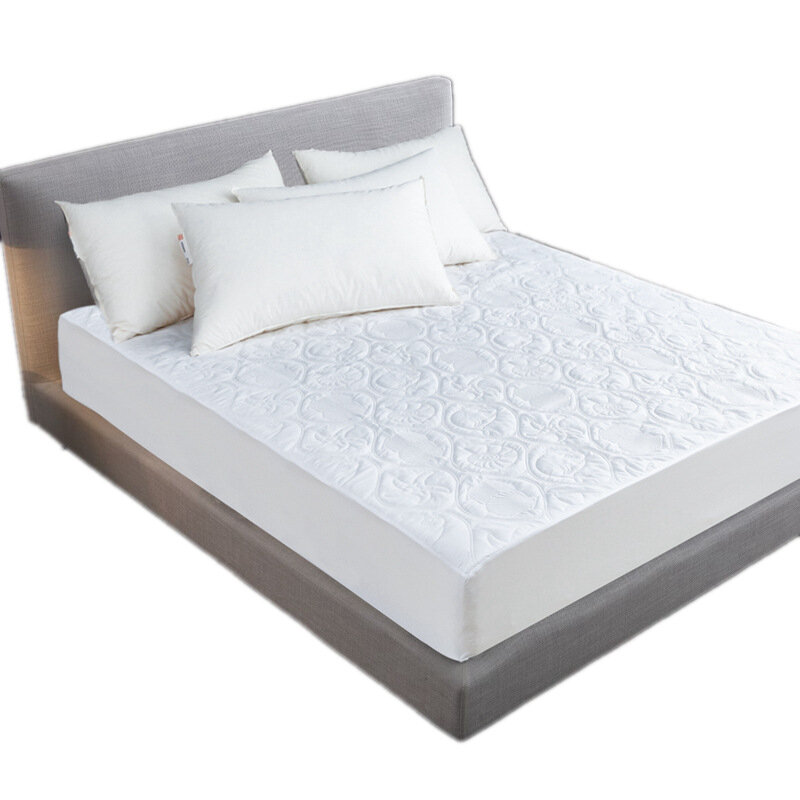 Acolchoado 7 cores em relevo protetor de colchão impermeável anti-ácaro capa de estilo de folha para colchão almofada macia grossa para cama