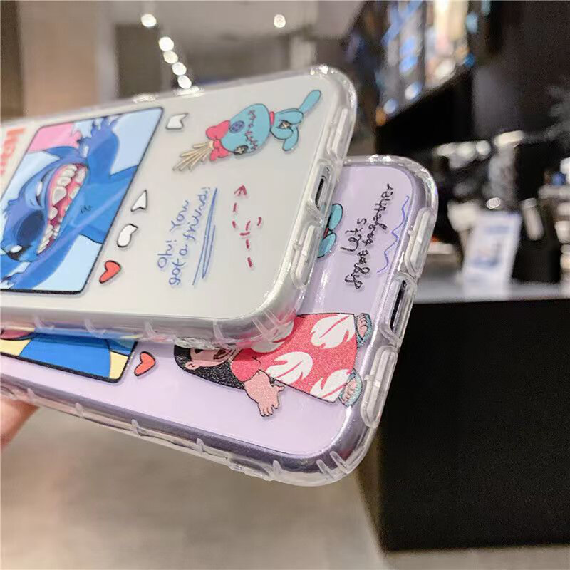 Cartoon Leuke Mode Trend Stitch Phone Case Voor Iphone 11 12 13 Pro Max Mini X Xr Xs 6 6S 7 8 Plus Se 2020 Siliconen Funda Cover