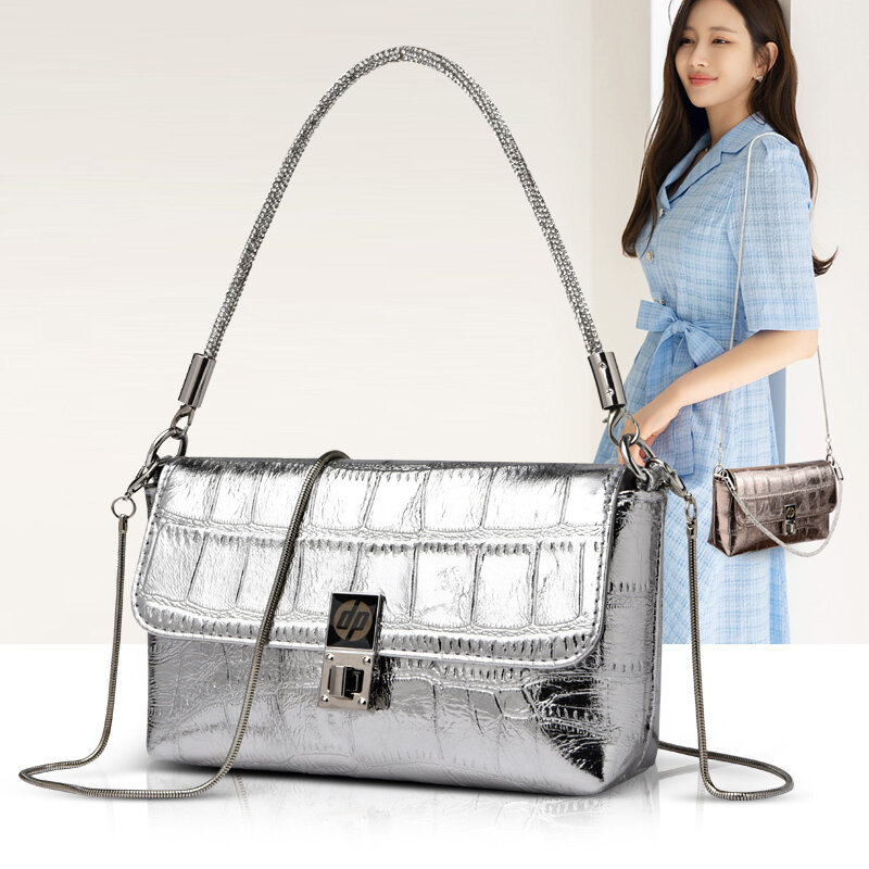 YILIAN, Изысканная сумка через плечо из искусственной кожи с цепочкой, новинка 2023, модная сумка, универсальная сумка через плечо