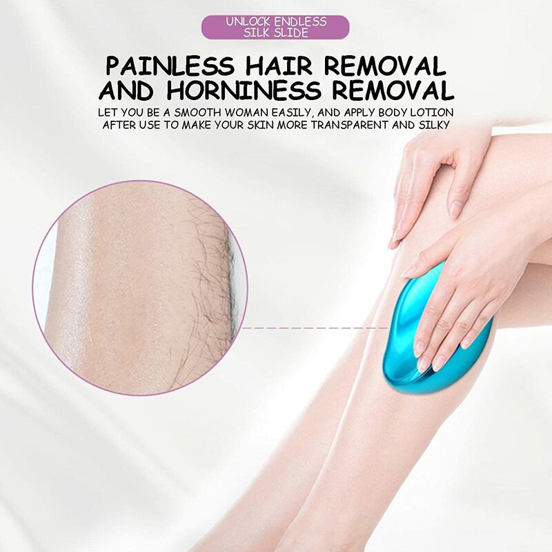Ferramenta de removedor de cabelo de cristal de cristal para pele lisa indolor esfoliação removel de cabelo ferramenta para mulheres braço de perna