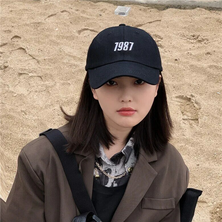 Fashion Baseball Cap For Women Men Cotton Snapback Hat Unisex Spring Summer Sun Hats 1987 Letter Embroidery Caps 2022 Dad Hats
