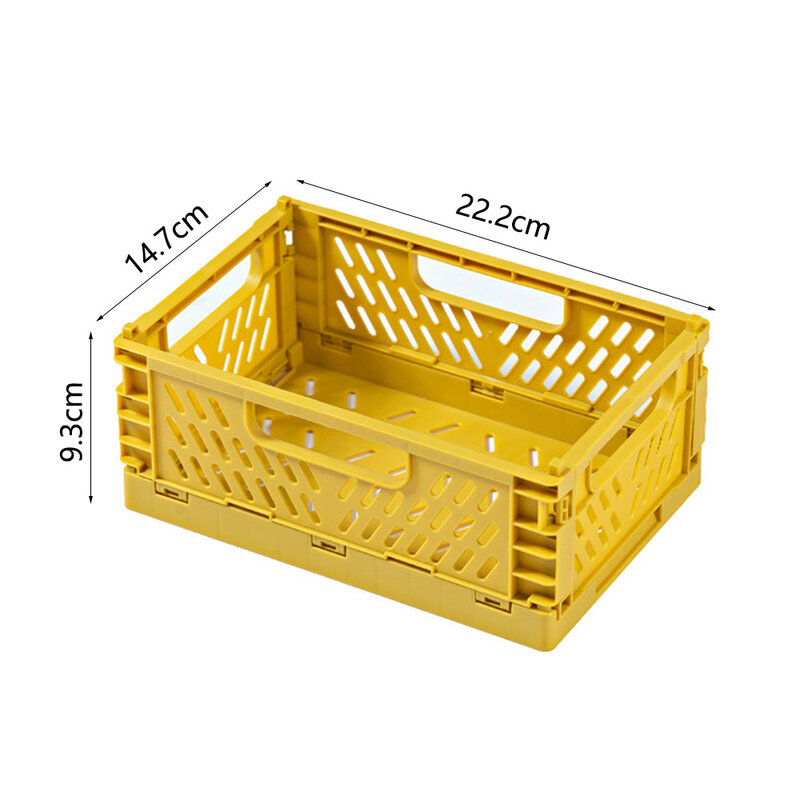Large Foldable Crate Plastic Storage Box Collapsible Case Desktop Holder Cosmetic Storage Basket Home Office Organizer Container