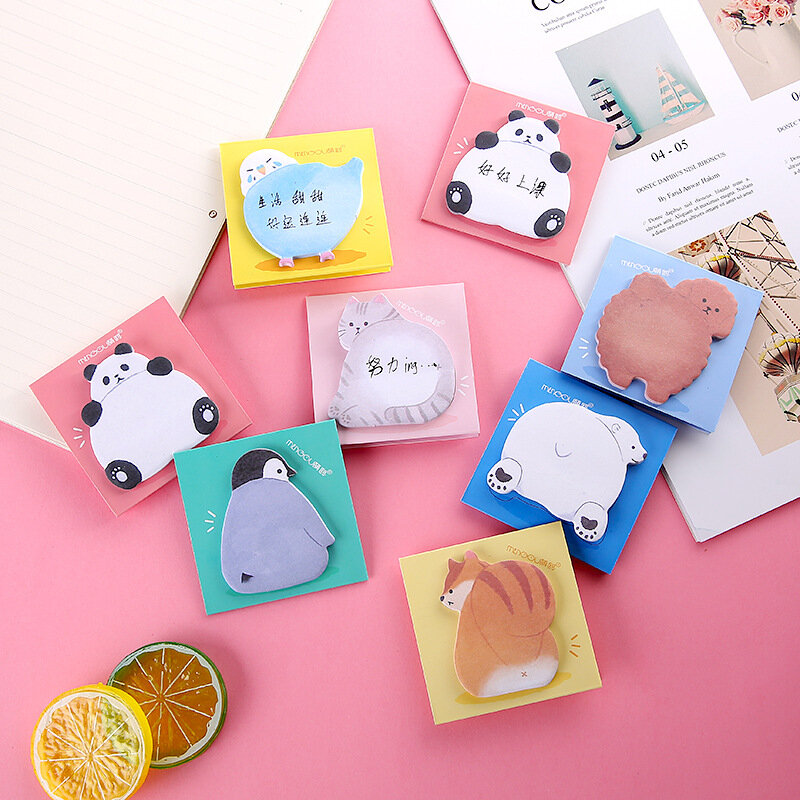 Cute animal alien post note cartoon N times sticky note pad note book cute paper ins hand account small book memo